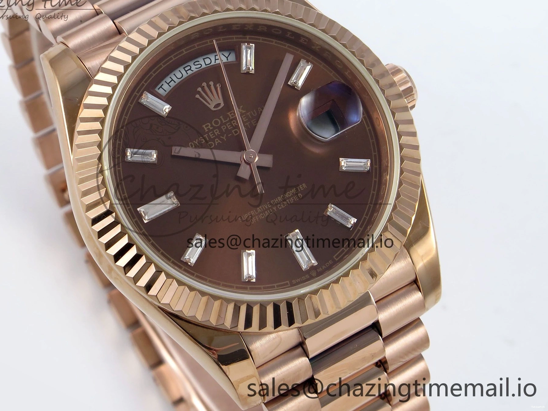 40 Date KF 1:1 (Gain Bracelet Brown Day on VR3255 228235 Edition Dial Weight) Crystal President RG Best 0107